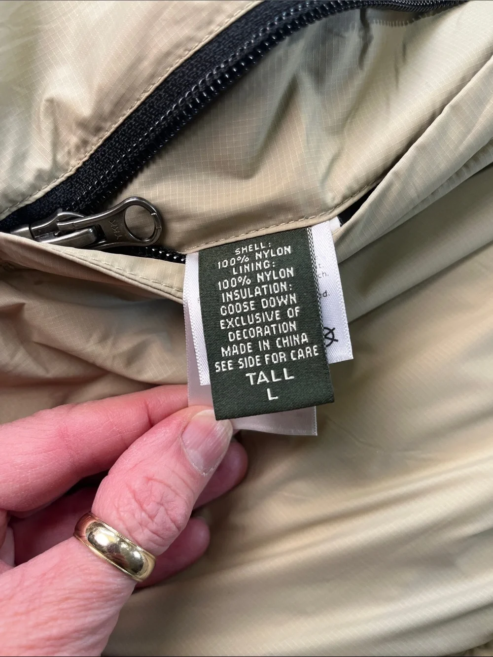 Eddie Bauer Men's Olive Green Goose Down Puffer Vest Sz L Tall